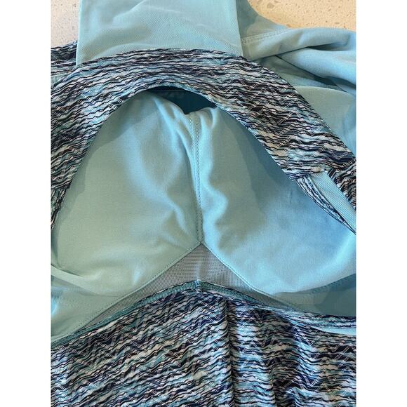 MPG Midi Dress Teal Blue Built in Bra Racerback Athletic Size Small - Picture 7 of 12